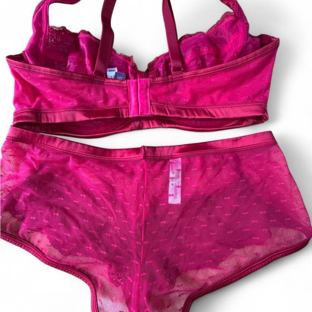 ADORE ME Lark Unlined Red Bra and Panty Set, Bra 38DD, Panties L